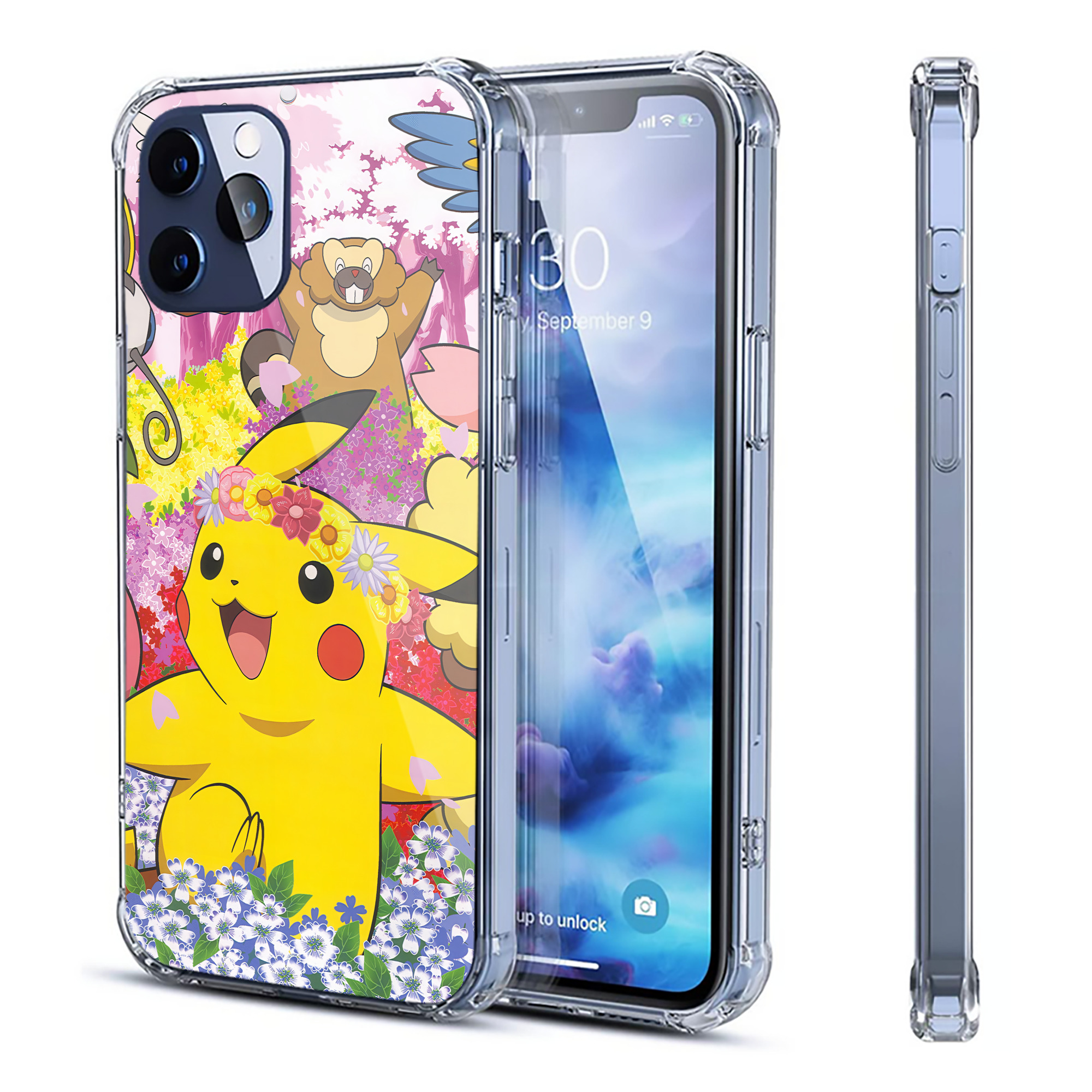 （画像用） ポケットモンスター Pokémon 【iPhone 12シリーズ対応】透明スマホケース（クリアソフトケース）